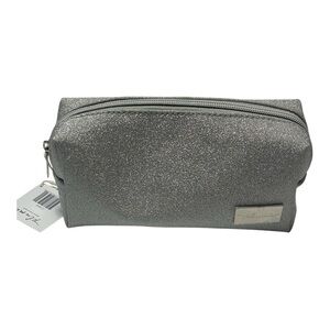 Plume Science Silver Glitter Glam & Go Cosmetic Bag